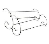 AQS INTERNATIONAL - Curved Chrome 2 Bar Radiator Towel/Clothes Airer - Dryer Drying Rack, Twin Rail Bar, Indoor Cloth Dry Heavy Duty Metal Airer Stand (2x Chrome Radiator Airer)