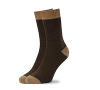 AQS INTERNATIONAL - Men’s Farmer Socks - Full Toe Outdoor Country Work Socks - Smart Dress Look - Casual Footwear Hosiery - Outdoor Multicolour Work Sock - Stain Resistant and Durable (Brown, 1x)