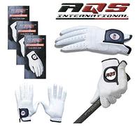 AQS INTERNATIONAL Pro Golf Gloves Soft Cabretta Leather Left Hand Men Professional Sports Glove White Medium (215-220mm)