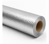 AQS INTERNATIONAL Radiator Foil Insulation Roll 10mx60cm - 3mm Thick Thermal Bubble Silver Reflective Heating Panel - Sticky Pads Inside - Energy Saver, Easy to Cut & Install ( 393.7"x 23.6" )