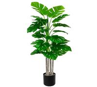AQS INTERNATIONAL - Realistic Large Artificial Trees Potted - Faux Plants, Fake Leaf, Modern Decorative Green Plant For Home Living Room Office, Indoor Outdoor Garden (130cm Monstera Plant)