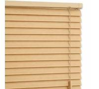 AQS - PVC Venetian Window Blinds - Easy Fit Curtains Trimmable Fittings - Windows Treatment Shutters Twist Open Close - Moisture Resistant Slats Wall & Recess Mount (Natural, 180W x 150H cm)