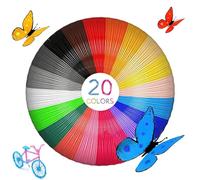 AQTAQ 3D Pen Print Filament PLA 1.75 mm 20 Colors 3D Pen Printer PLA Refills Filament Suitable Create Art Crafts Things 5 Meters per Color 100 Meters in Total Compatible with Most 3D Printing pens