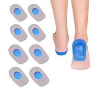 AQTAQ 4 Pairs of Gel Heel Cups Plantar Fasciitis Inserts Heel Pads Insoles for Heel Spurs for Heel Pain Relief Silicone Gel for Achilles Pain Relief, Fascia Support Casual Insoles