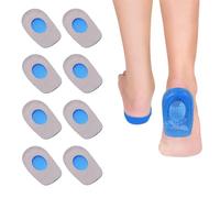 AQTAQ 4 Pairs of Gel Heel Cups Plantar Fasciitis Inserts Heel Pads Insoles for Heel Spurs for Heel Pain Relief Silicone Gel for Achilles Pain Relief, Fascia Support Casual Insoles-Small Size