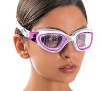AqtivAqua Swimming Goggles Adult and Kids Goggles Kids 6-14 Men Women Swim Children Boys Girls DX-C (Metallic Pink, Red case, Clear lens)