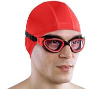 AqtivAqua Swimming Goggles Adult and Kids Goggles Kids 6-14 Men Women Swim Children Boys Girls DX-H (Red frame, Red case, Photochromic lens)