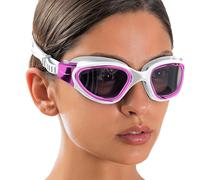 AqtivAqua Swimming Goggles Adult and Kids Goggles Kids 6-14 Men Women Swim Children Boys Girls Polarized DX-P (Metallic Pink, Red case, Polarised lens)