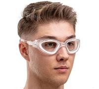 AqtivAqua Swimming Goggles Adult and Kids Goggles Kids 6-14 Men Women Swim Children Boys Girls Transition DX-H (Transparent White, Silver case, Photochromic lens)
