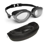 AqtivAqua SX Swimming Goggles Swimming Goggles for Children Adults Women Men Black Glasses + Black Case
