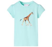 (aqua, 128 (7-8y)) Kids' T-shirt Short Sleeves Children's T Shirt Tee Toddler Top Giraffe Print