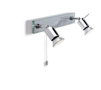 Aqua 2 Light Switched Spotlights Bar Light Aluminium Clear Glass GU10 Netlighting Clear One Size