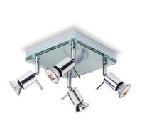 Aqua 4 Light Square Flush Light Aluminium Clear Glass GU10 Netlighting Clear One Size