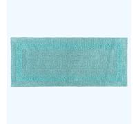(Aqua, 40 x 100 cm) Homescapes Luxury Reversible Cotton Bath Mat