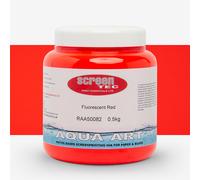 Aqua Art : Water Based Screenprinting Ink : Matt : 500g : Fluorescent Red