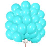 Aqua Balloons 25 Pack 10 Inch Plain Round Latex Balloons for Birthday, Wedding & Baby Shower Decorations