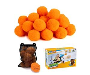 Aqua Blaster Orbz 30 Pack, Reusable Soft Cotton Balls with Carry Bag, Compatible Ammo Refill for Kids Launchers, Outdoor Games, Garden Play & Summer Fun