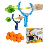 Aqua Blaster Slinger Twin Pack, Outdoor Water Slingshot Launcher for Kids, Includes 2 Slingshots and 12 Soft Cotton Balls, Summer Water Games, Garden Pool Party Toy, Fun Catapult Play for Two
