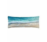 Aqua Blue Beach Body Pillow Cover 20 x 54 Inch Decorative Pillow Cover Coastal Seawaves Sand Shore Scenery Lumbar Pillowcase Seasonal Rectangle Cushion Case for Couch Sofa Bed Living Room
