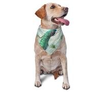 Aqua Blue Elegant Peacock N Feathers Tree BranchDog Bandanas Cat Puppy Scarfs Washable Pet Handkerchief