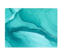Aqua Blue Marble Kitchen Glass Cutting Board Ocean Decorative Gift Marbled Granite Stone Rock Gift For Her Mom Wife (Aqua Marble)