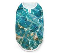 Aqua Blue Ocean Waves Dog And Cat Clothes Pet Summer Sleeveless T Shirt Basic Vest XL