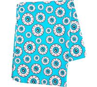 Aqua Blue Optical Delusion "Bad Girl" Eyeball Scarf from Sourpuss Clothing, Multi-colored, One Size