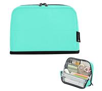 Aqua Blue Pencils Pouch Zipper Pencil Case Big Pencils Storage Bags Classroom Pen Bag Boys Pattern Back to School Adults Office Supply