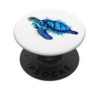 Aqua Blue Sea Turtle - Watercolor PopSockets PopGrip: Swappable Grip for Phones & Tablets