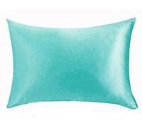 Aqua Blue Silk Pillowcase - Satin Hair Pillow Cover Comfortable Soft Pillowcase for Home 50x75cm Luxury Bedding Essential for Hair & Skin Care