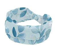 Aqua Blues Tiny Ditsy Leaf Branch Stretchy Headbands for Women, Non-Slip Hair Bands Fashion Sports Turban for Yoga Workout Daily Use