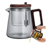 Aqua Brewer - 13x10.5x8cm 650ml Wooden Handle Infuser Filter Kettle Ergonomic Stove Bloom Workplace Home Restaurant | Stylish Heat Resistant Filter Serve Ritual Gift E