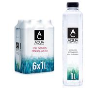 AQUA Carpatica 1L x 6 Pure Natural Still Mineral Water - 6-Pack Bottled Water, Virtually Nitrate Free, Low Sodium, Naturally Alkaline, Natural Electrolytes, Premium Multipack 100% Recyclable