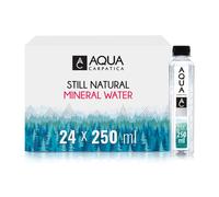 AQUA Carpatica 250ml x 24 Pure Natural Still Mineral Water - 24-Pack Bottled Water, Virtually Nitrate Free, Low Sodium, Naturally Alkaline, Natural