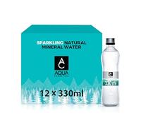 AQUA Carpatica Glass 330ml x 12 - Pure Natural Sparkling Mineral Water for Optimal Hydration, Nitrate-Free, Abundant in Calcium & Magnesium, Naturally Alkaline, Enriched with Natural Electrolytes