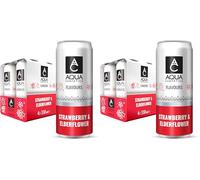 AQUA Carpatica Sparkling Flavours Strawberry & Elderflower (330mlx4) x2 -Natural Fruit Juice Infused Sparkling Water, No Added Sugar, Naturally Alkaline, Sweetened with Agave Syrup, Rich in Minerals