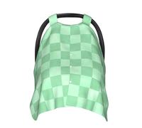 Aqua Checker Print Baby Car Seat Covers, Breathable Nursing Cover Breastfeeding Cover, Stroller Covers, Multi-use Infant Carseat Canopy, Baby Boys Girls Newborn Essentials