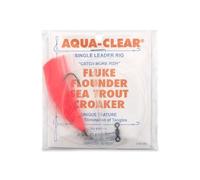 Aqua-Clear, Hair Teaser Rig, Flounder/Fluke/Sea Trout/Weakfish/Croaker, 3/0 XL Nickel Hook, AFW Swivel, 40 lb / 18.1 kg Grand Slam Mono, T-Standoff, Pink Hair