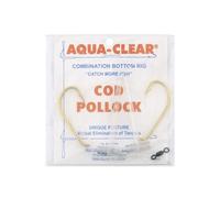 Aqua-Clear, Hi-Lo Cod Pollock Rig, 3/0 Gold Color Octopus Hooks, AFW Swivel, 40 lb / 18.1 kg Grand Slam Mono, T-Standoff