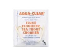 Aqua-Clear, Hi-Lo Tube Bait Rig, Flounder/Fluke/Sea Trout/Croaker/Mackerel, 2/0 Gold Color Octopus Hook, AFW Swivel, 40 lb / 18.1 kg Grand Slam Mono, White Tubes