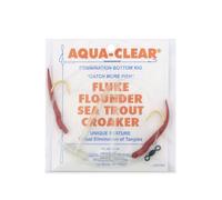 Aqua-Clear, Hi-Lo Tube Bait Rig, Flounder/Fluke/Sea Trout/Croaker/Mackerel, 2/0 Gold Color Octopus Hook, AFW Swivel, 40 lb / 18.1 kg Grand Slam Mono, Red Tubes