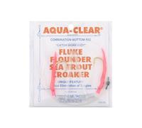 Aqua-Clear, Hi-Lo Tube Bait Rig, Flounder/Fluke/Sea Trout/Croaker/Mackerel, 2/0 Gold Color Octopus Hook, AFW Swivel, 40 lb / 18.1 kg Grand Slam Mono, Pink Tubes