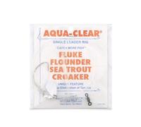 Aqua-Clear, Single Rig, Fluke/Flounder/Seatrout/Weakfish/Croaker, 2/0 Nickel Wide Gap Hook, AFW Swivel, 40 lb / 18.1 kg Grand Slam Mono, T-Standoff, Pearls & Spinner