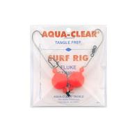 Aqua-Clear, Surf Ball Hi-Lo Rig, Flounder/Fluke/Striped Bass/Weakfish/Bluefish, Size 1 XL Hook, AFW Swivel, 60 lb / 27.2 kg Grand Slam Mono, Red Float, Beads