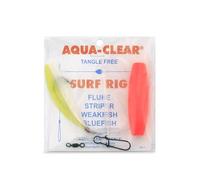 Aqua-Clear, Surf Ball Hi-Lo Rig, Flounder/Fluke/Striped Bass/Weakfish/Bluefish, Size 1 XL Hook, AFW Swivel, 60 lb / 27.2 kg Grand Slam Mono, Red Float YLW Hair, Beads