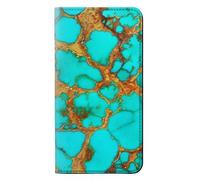 Aqua Copper Turquoise Gemstone Graphic Printed PU Leather Flip Case Cover For OnePlus 7 Pro