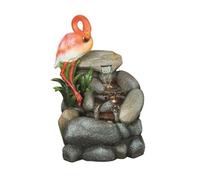 Aqua Creations Flamingo on Rock Animal Fountains Solar Powered Water Feature With Cover