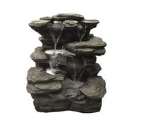 Aqua Creations Flowing Springs Slate Falls Rock Effect Solar Powered Water Feature With Cover & Care Kit