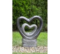 Aqua Creations Maryville Bubbling Hearts Contemporary Solar Powered Water Feature With Cover & Algae Tablets