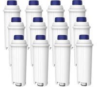 AQUA CREST Coffee Filter, Replacement for De'Longhi® Water Filter (12) | Replacement for De'Longhi® Water Filter DLSC002, ECAM, Eletta, Dinamica, Magnifica, ETAM Autentica, TÜV SÜD Certified, 4 Pack